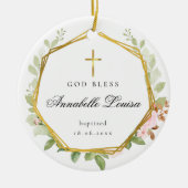 Doop Gouden Kruis Keramisch Ornament (Voorkant)
