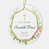Doop Gouden Kruis Keramisch Ornament (Links)