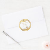 Doop gouden kruis voor baby jongen ronde sticker (Envelop)