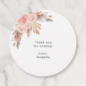 Doop gras pampas blozend bloem bedankt bedankjes labels (Achterkant)