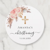 Doop gras pampas blozend bloem bedankt bedankjes labels (Voorkant)