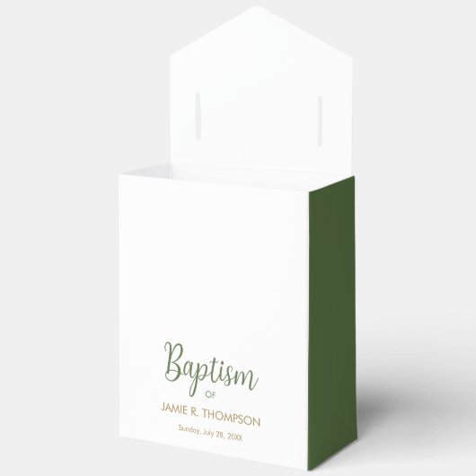 Doop Groen Bladerdak Krans Goud kruis op maat Bedankdoosjes (Open)