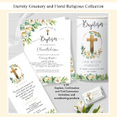 Doop, groen en wit, goudgele bloemen kaart