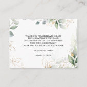 Doop Groen Goud Bladerdak Dank u Informatiekaartje (Achterkant)