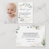 Doop Groen Goud Bladerdak Dank u Informatiekaartje (Voorkant / Achterkant)