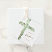 Doop groene agaat heilige kruis gunst tags bedankjes labels (In situ)