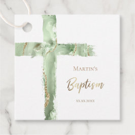 Doop groene agaat heilige kruis gunst tags bedankjes labels