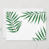 Doop Groene Blad Jungle Safari Foto Uitnodiging (Achterkant)