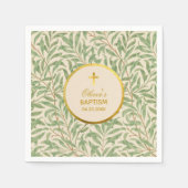 Doop Groene bladeren Faux Gouden Willow Bough Morr Servet (Voorkant)