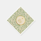 Doop Groene bladeren Faux Gouden Willow Bough Morr Servet (Hoek)