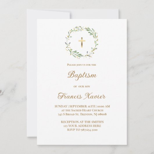 Doop groene krans kaart (Voorkant)