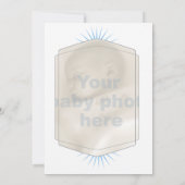 Doop halo en kruis aangepaste foto blauw kaart (Achterkant)