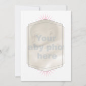 Doop halo en kruis aangepaste foto roze kaart (Achterkant)