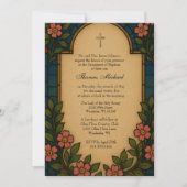 Doop Heilige Familie Glas in Lood Kaart (Voorkant)