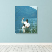 Doop in het Atitlanmeer™ versie 2 LDS-kunstposter Canvas Afdruk (Insitu (Houten vloer))