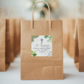 Doop in het Spaans Bautismo Boho Green Leaves Vierkante Sticker