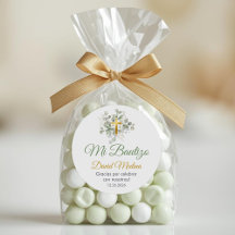 Doop in het Spaans Bautismo Schattige groen blad