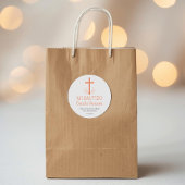 Doop in het Spaans Eenvoudig Bautizo Kruis en blad Ronde Sticker