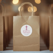 Doop in het Spaans Eenvoudig Bautizo Kruis en blad Ronde Sticker