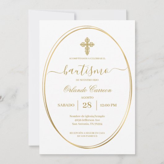 Doop in het Spaans Kaart (Voorkant)