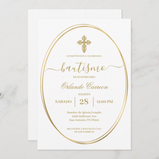 Doop in het Spaans Kaart (Voorkant / Achterkant)