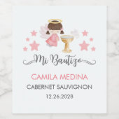 Doop in het Spaans  Waterverf Angel Wijn Etiket (Enkel label)