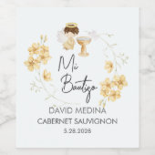 Doop in het Spaans  Waterverf Angel Wijn Etiket (Enkel label)