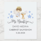 Doop in het Spaans Waterverf Angel Wijn Etiket (Enkel label)