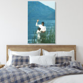 Doop in Lake Atitlan™ versie 2 LDS Art Poster Canvas Afdruk (Insitu (Slaapkamer))