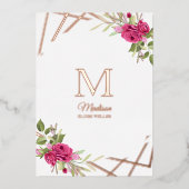 Doop Initiaal Botanische Geometrische Vorm Folie Uitnodiging (Voorkant)