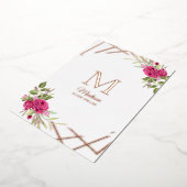 Doop Initiaal Botanische Geometrische Vorm Folie Uitnodiging (Gedraaid)