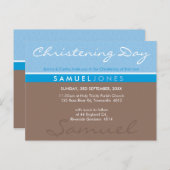 DOOP INVITE gewoon groovy blauw mocha bruin Uitnodiging Briefkaart (Voorkant / Achterkant)