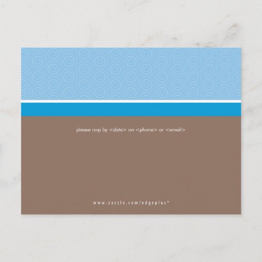 DOOP INVITE gewoon groovy blauw mocha bruin Uitnodiging Briefkaart (Achterkant)