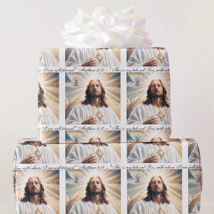 Doop Jezus Heilige Geest Duif Matteüs 3:17 Tekst Cadeaupapier