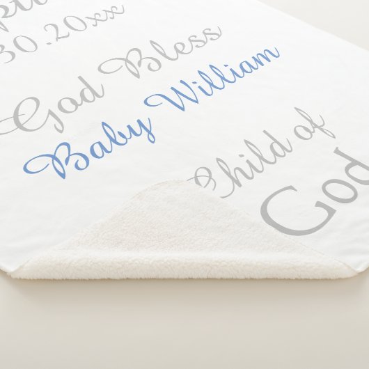 Doop Jongen Blauw Ster Rattle Medium Sherpa Deken (3/4)