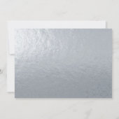 Doop Jongen Foto Faux Zilver Marine Blauw Script Bedankkaart (Achterkant)