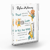 Doop jongen grappige muzikale dieren en bijbelvers fotoblokken (Links)