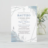 Doop Jongen Uitnodiging Spaans (Staand voorkant)