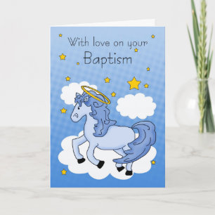 Doop Kaart met blauw paard
