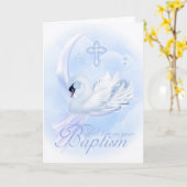 Doop Kaart met Blauwe Zwaan (Gele Bloem)