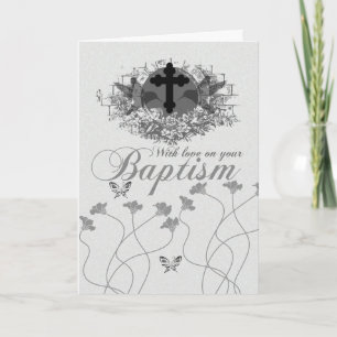 Doop Kaart met bloemen en kolibries