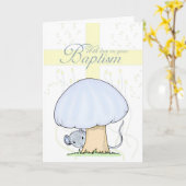 Doop Kaart met kruis en muis (Gele Bloem)