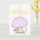 Doop Kaart met kruis en muis (Gele Bloem)