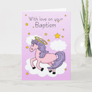Doop Kaart met roze paard