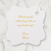 Doop Kalligrafie Goud Cross Script Eenvoudig Bedankjes Labels (Achterkant)