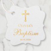 Doop Kalligrafie Goud Cross Script Eenvoudig Bedankjes Labels (Voorkant)