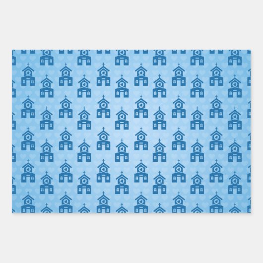 Doop Kerk Kruisvleugels Inpakpapier Vel (Voorkant)