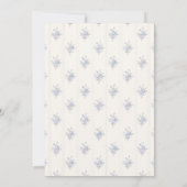 Doop Kind Blauwe Strik Bloemendecoratie Kaart (Achterkant)