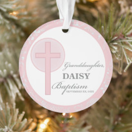 Doop kleindochter roze kant gepersonaliseerd ornament