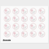 Doop kleindochter roze kant gepersonaliseerd ronde sticker (Vel)